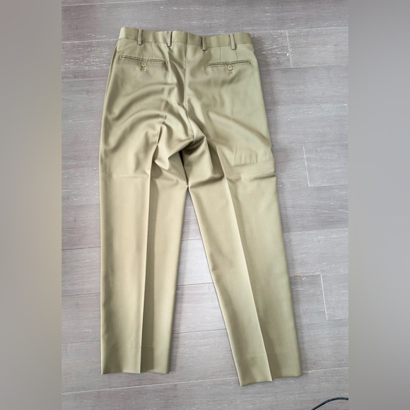Zanella Flat Front Olive Green Dress Pants Mens SZ 343/30 - Picture 7 of 14